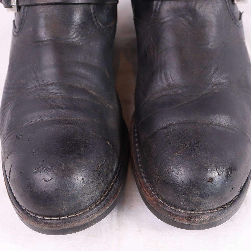  black tag Chippewa 10 E / 28.0cm rank USA made steel tu engineer boots Vintage black black Chippewa leather original leather old clothes used eb1232