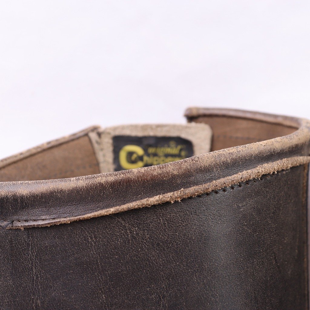  black tag Chippewa 10 E / 28.0cm rank USA made steel tu engineer boots Vintage black black Chippewa leather original leather old clothes used eb1232