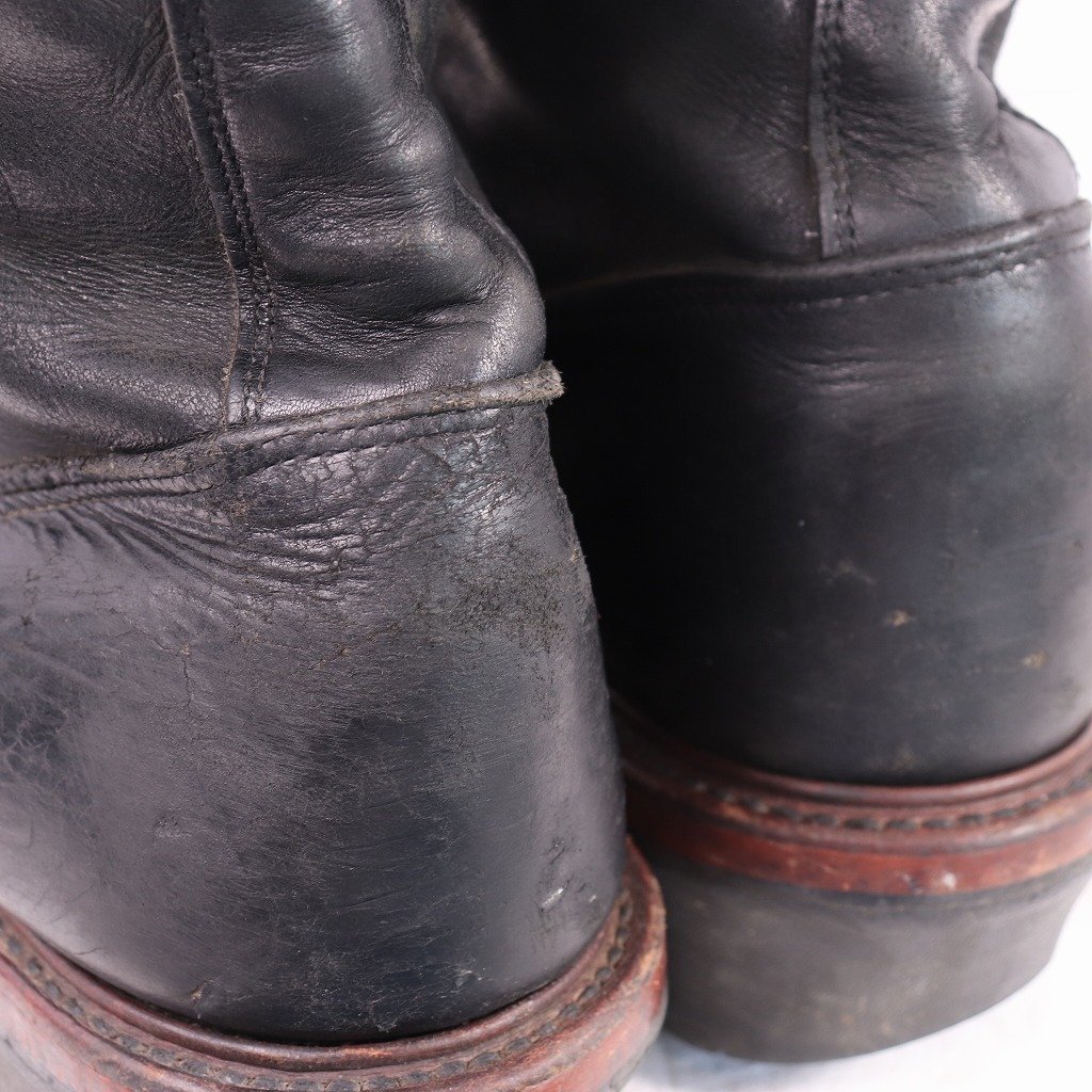 USA made Chippewa 10 D / 28.0cm rank steel tu29435 braided up Work roga- boots black black Chippewa leather original leather old clothes used eb1231