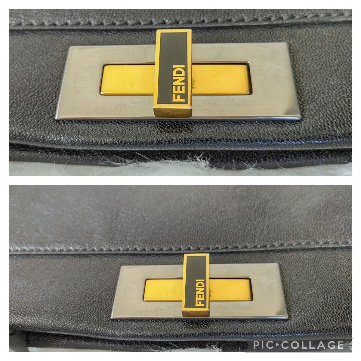 【鑑定済 極美品】FENDI ピーカブー ミディアム ブラック 2way ズッカ柄　ショルダーバッグ ハンドバッグ