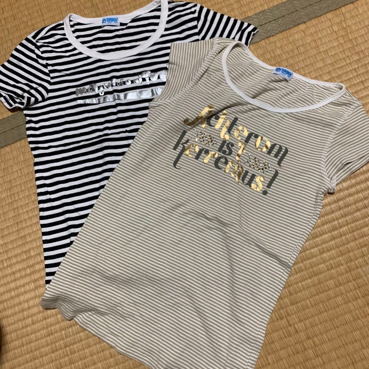 ボーダー　 Tシャツ 半袖　2枚セット　LとXL