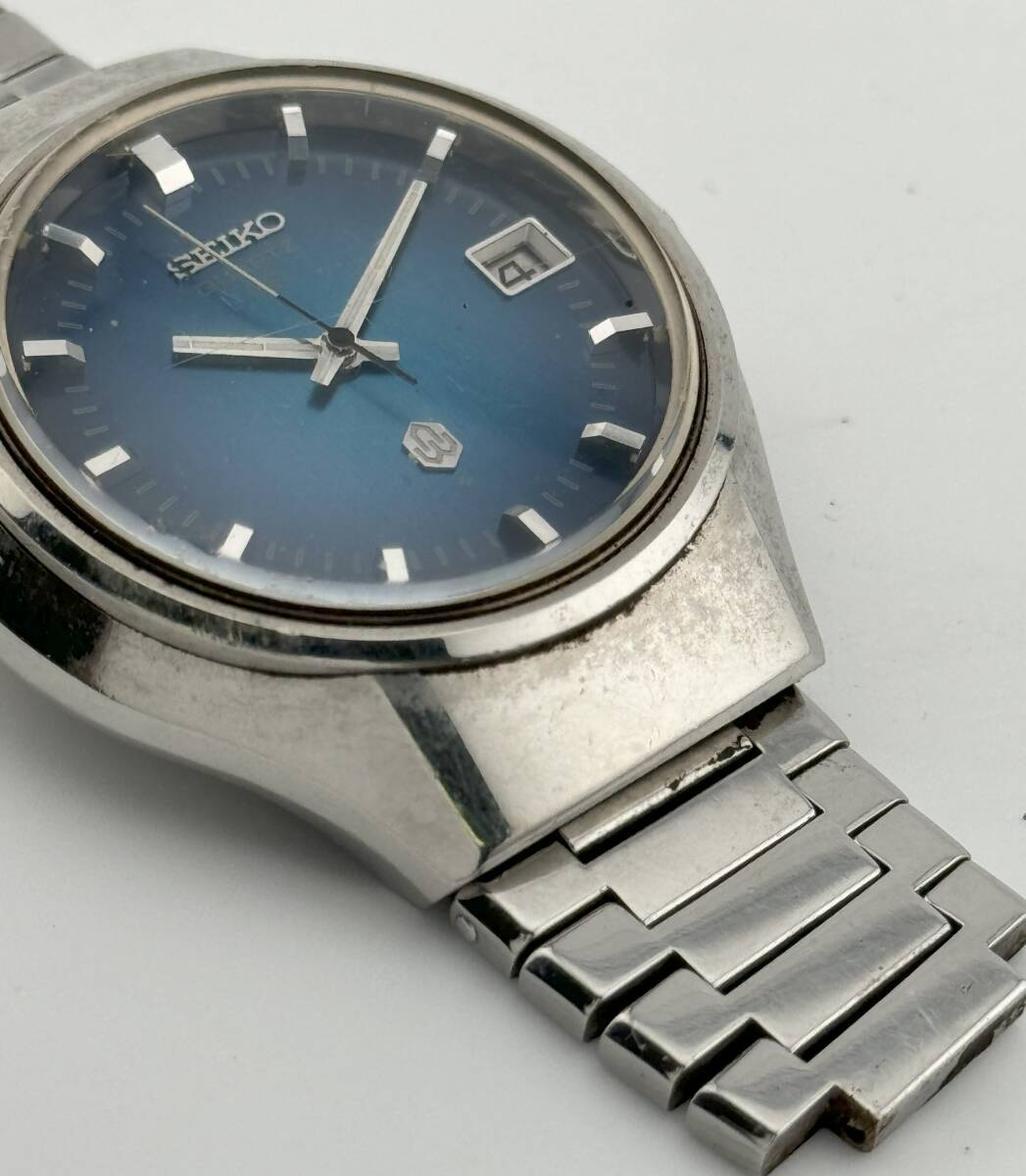 【セイコー　1円～】　◎SEIKO◎　3862-7010　デイト　青文字盤　腕時計　クォーツ　不動　メンズ　L8993_画像8