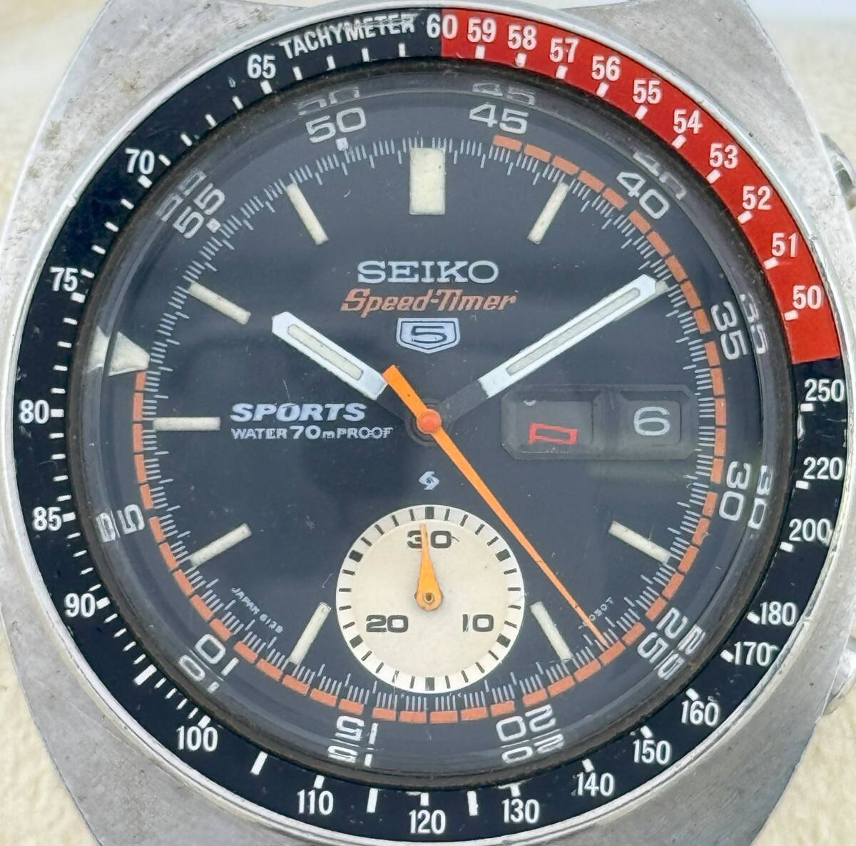 【セイコー　1円～】　◎SEIKO◎　6139-6030　ファイブスポーツ　スピードタイマー　デイデイト　腕時計　AT　稼働　メンズ　E81E79_画像2