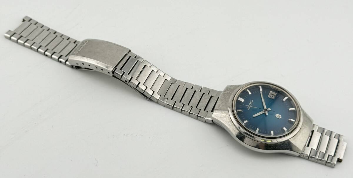 【セイコー　1円～】　◎SEIKO◎　3862-7010　デイト　青文字盤　腕時計　クォーツ　不動　メンズ　L8993_画像6