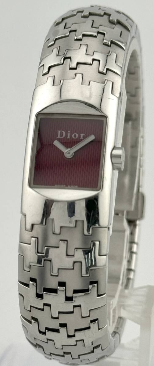 [ Dior 1 иен ~] [DIOR] D96-100 Dio lifik красный циферблат наручные часы кварц работа женский L90B27