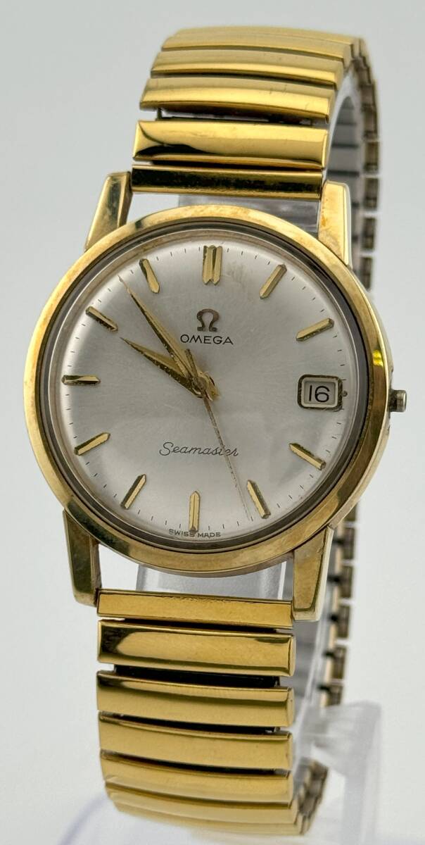 【オメガ 1円～】 ◎OMEGA◎ シーマスター ゴールド デイト 腕時計 AT 稼働 メンズ B82T01の画像1