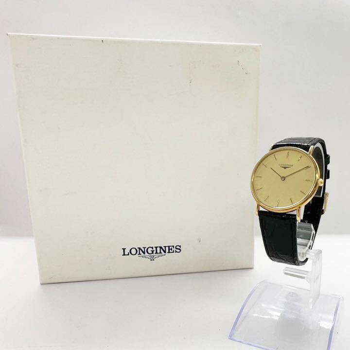 [ Longines 1 иен ~]LONGINES L7 989 6 18K наручные часы мужской QZ работа товар б/у 84BBL10