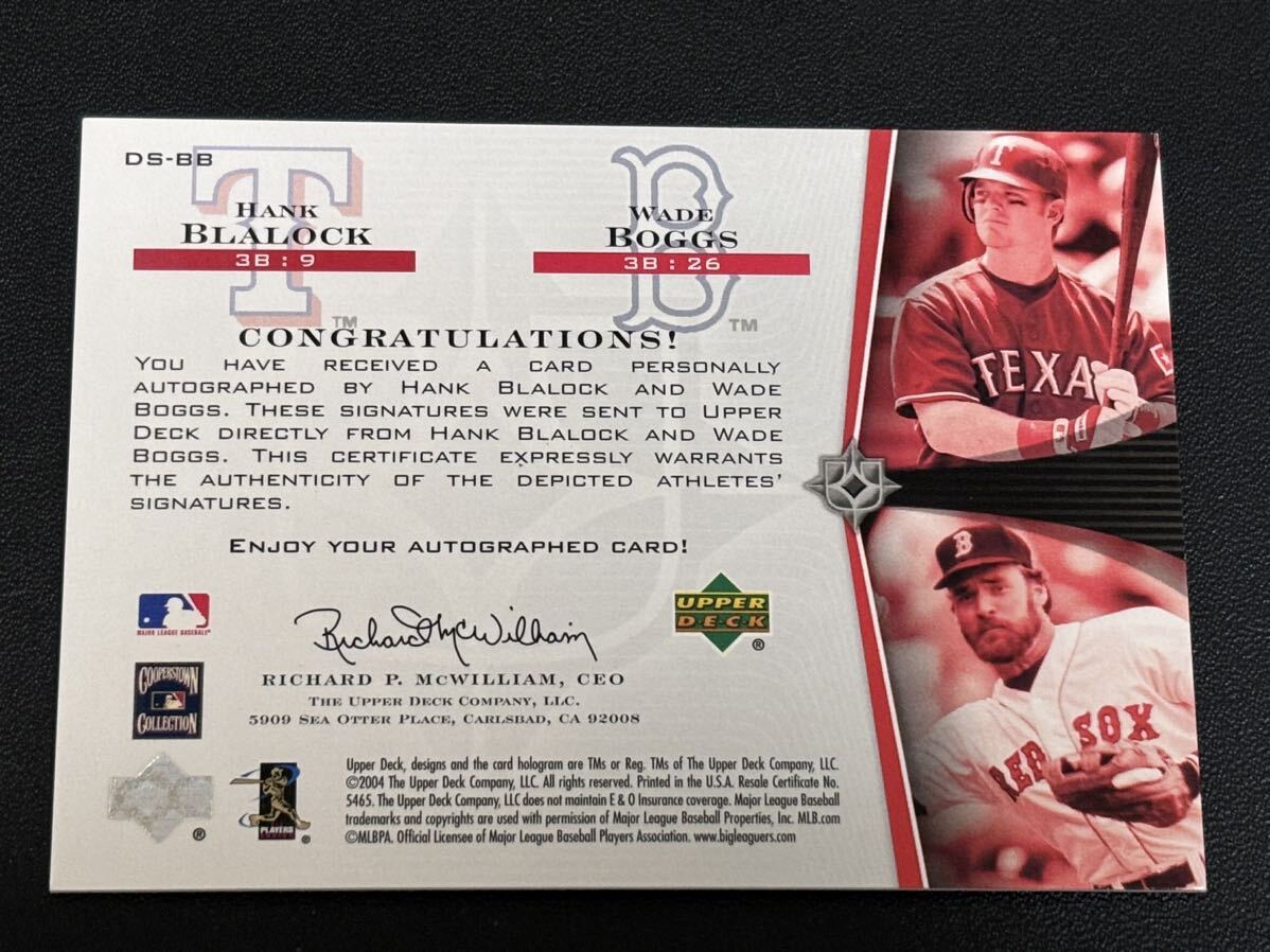 【08/25】2004 Ultimate Collection Wade Boggs Hank Blalock Dual Signatures Auto DS-BB_画像2