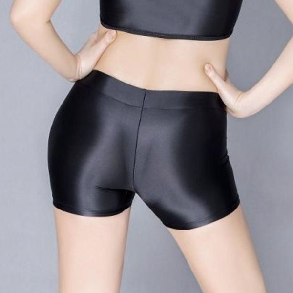 b122[XL размер ] женский Boxer модель шорты брюки глянец видеть . хлеб костюмированная игра sexy Dance фотосъемка большой размер чёрный 