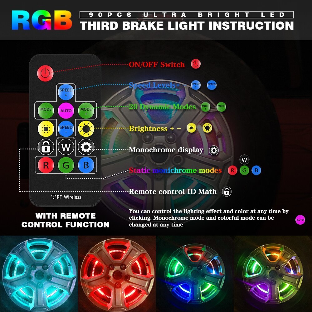 ■ジープラングラー,JK,TJ,LJ,YJ,CJ,ブレーキライト,LED,リング,スペアタイヤホイール,LED,3rd,サードブレーキランプ,バイク用品_画像5