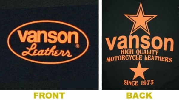 VANSON バンソン 半袖Tシャツ ORANGE STAR オレンジスター VSS-11/XS バイカー ハーレー アメカジ レーサー 男女兼用 小さいサイズ_画像4