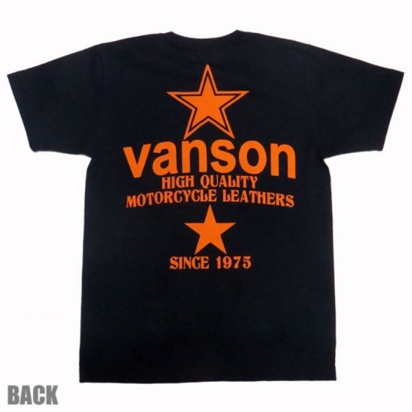 特価 VANSON バンソン 半袖Tシャツ ORANGE STAR オレンジスター VSS-11/S バイカー ハーレーアメカジ マルボロマン 旧車 ホンダ 男女兼用_画像2