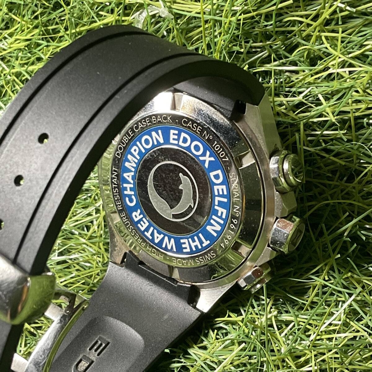  почти не использовался EDOX Ed ks Delphi n хронограф мужские наручные часы коробка инструкция имеется 10108-3-AIN серебряный 