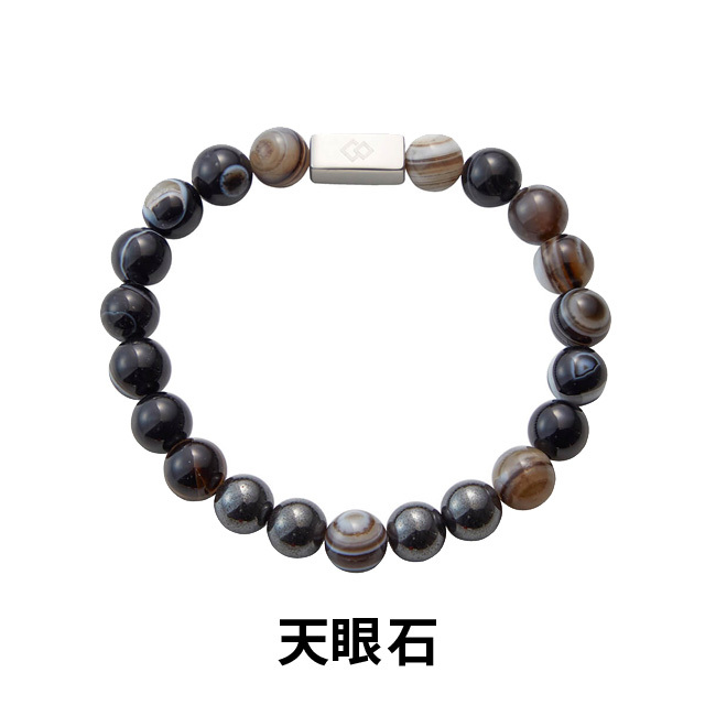  super-discount! new goods unused ko Ran tote loop REI Power Stone & porcelain breath beads work .,. except . natural stone LL size 18.5cm / heaven eye stone /ABAEM01LL