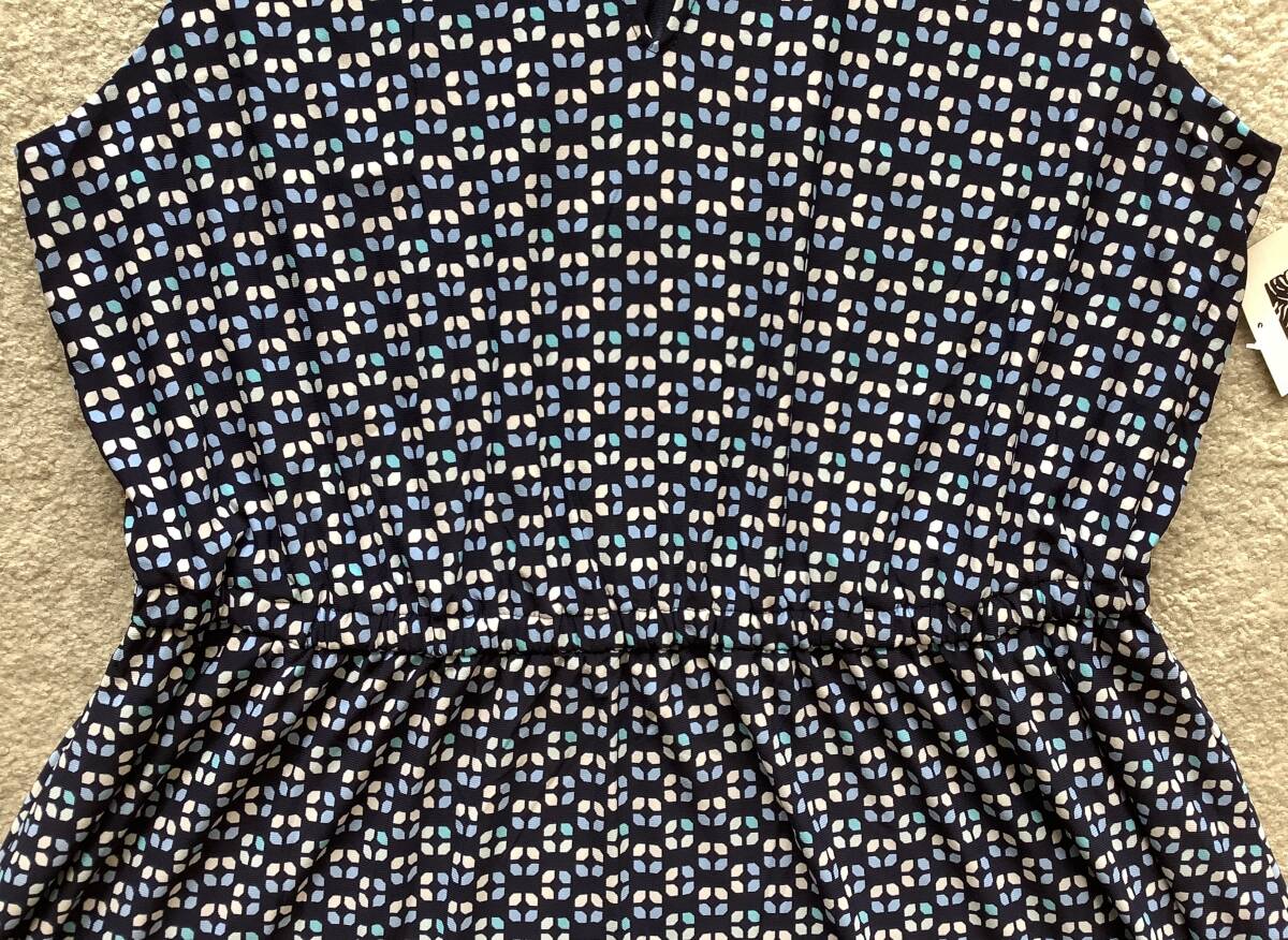 ANNE KLEIN DRESS Anne Klein dress new goods 14! navy blue color pattern pattern no sleeve long One-piece 