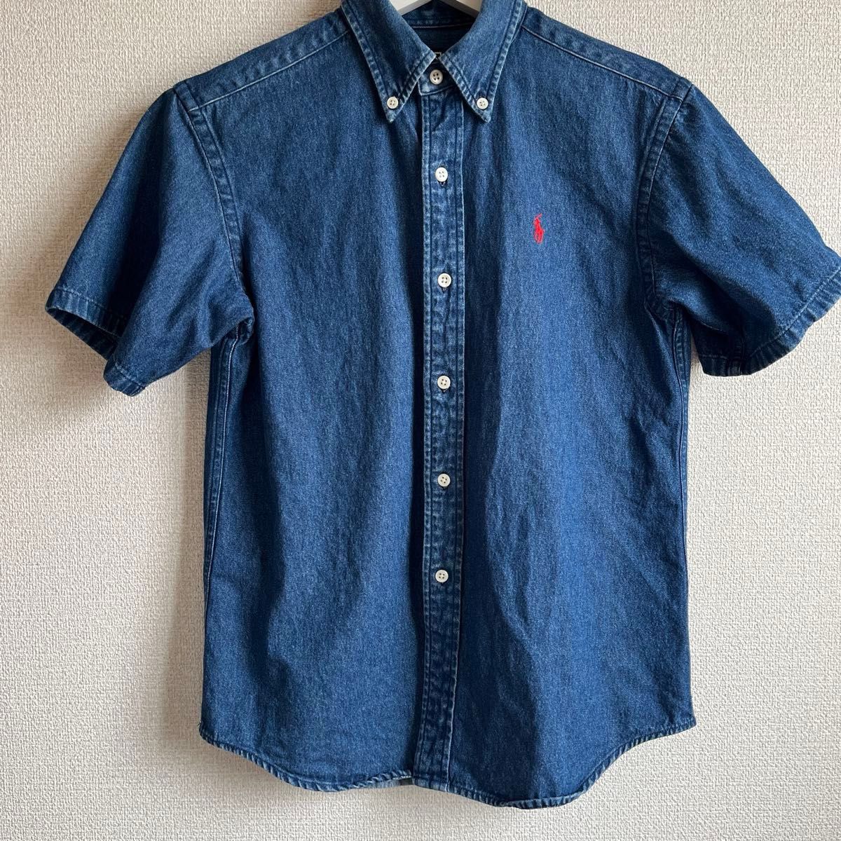 ポロ ラルフローレン Ralph Lauren 150 半袖　デニムシャツ　 ボタンダウンシャツ デニム　ナイガイ Polo