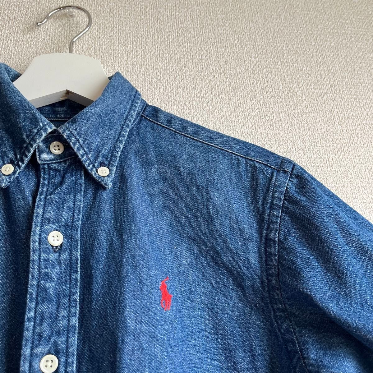 ポロ ラルフローレン Ralph Lauren 150 半袖　デニムシャツ　 ボタンダウンシャツ デニム　ナイガイ Polo