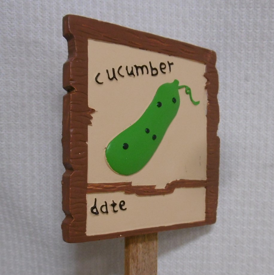 ☆菜園・園芸用 野菜ラベル・プレート「きゅうり／Ｃｕｃｕｍｂｅｒ」７．５ｘ７．５ｃｍ☆未使用品 ②_画像4