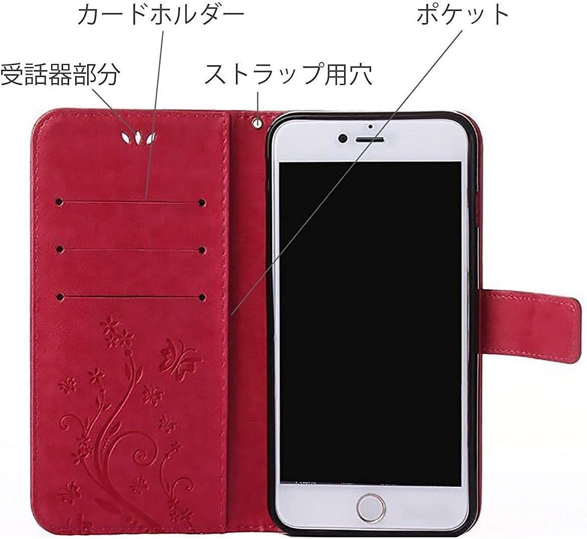 iPhone15 ケース 手帳型 お洒落 レッド 赤 赤色 iPhone 15 カバー iPhoneケース シンプル アイフォン15 アイホン15 スマホケース 送料無料_画像2