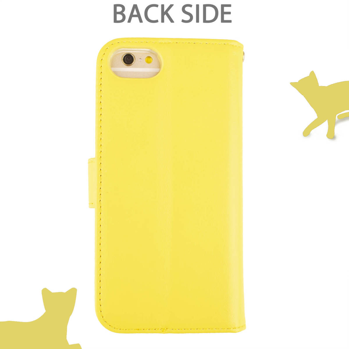 iPhoneSE ケース 手帳型 かわいい SE iPhone8 ケース iPhone7 iPhone6s iPhone6 送料無料 カバー レザー 人気 猫 スマホケース 黄色 安い_画像4