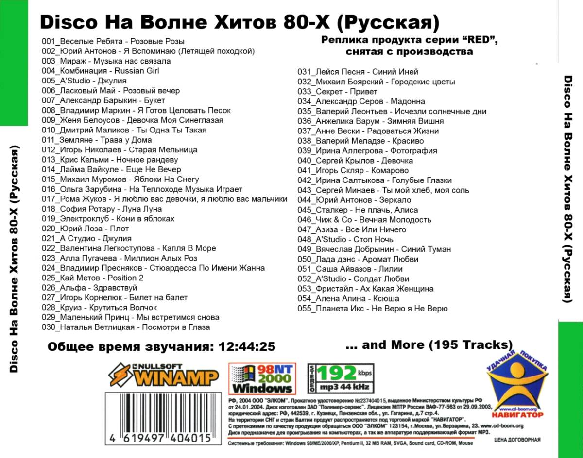 DISCO ディスコ ヒット 80年代 (ロシア) 大全集 MP3CD 1P仝_画像2
