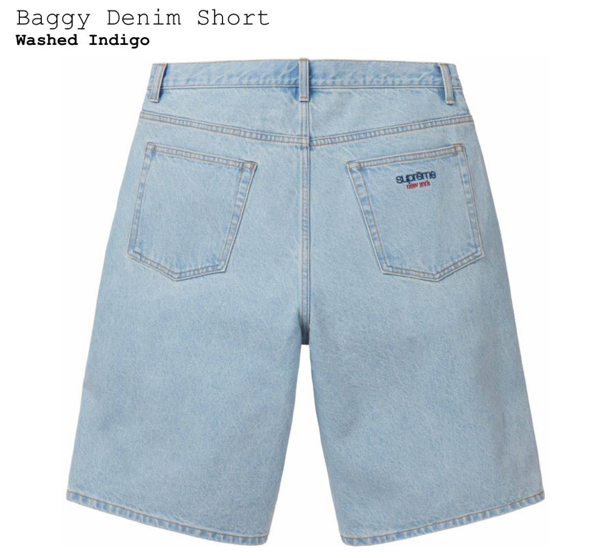 Supreme Baggy Denim Short "Washed Indigo" (24SS)