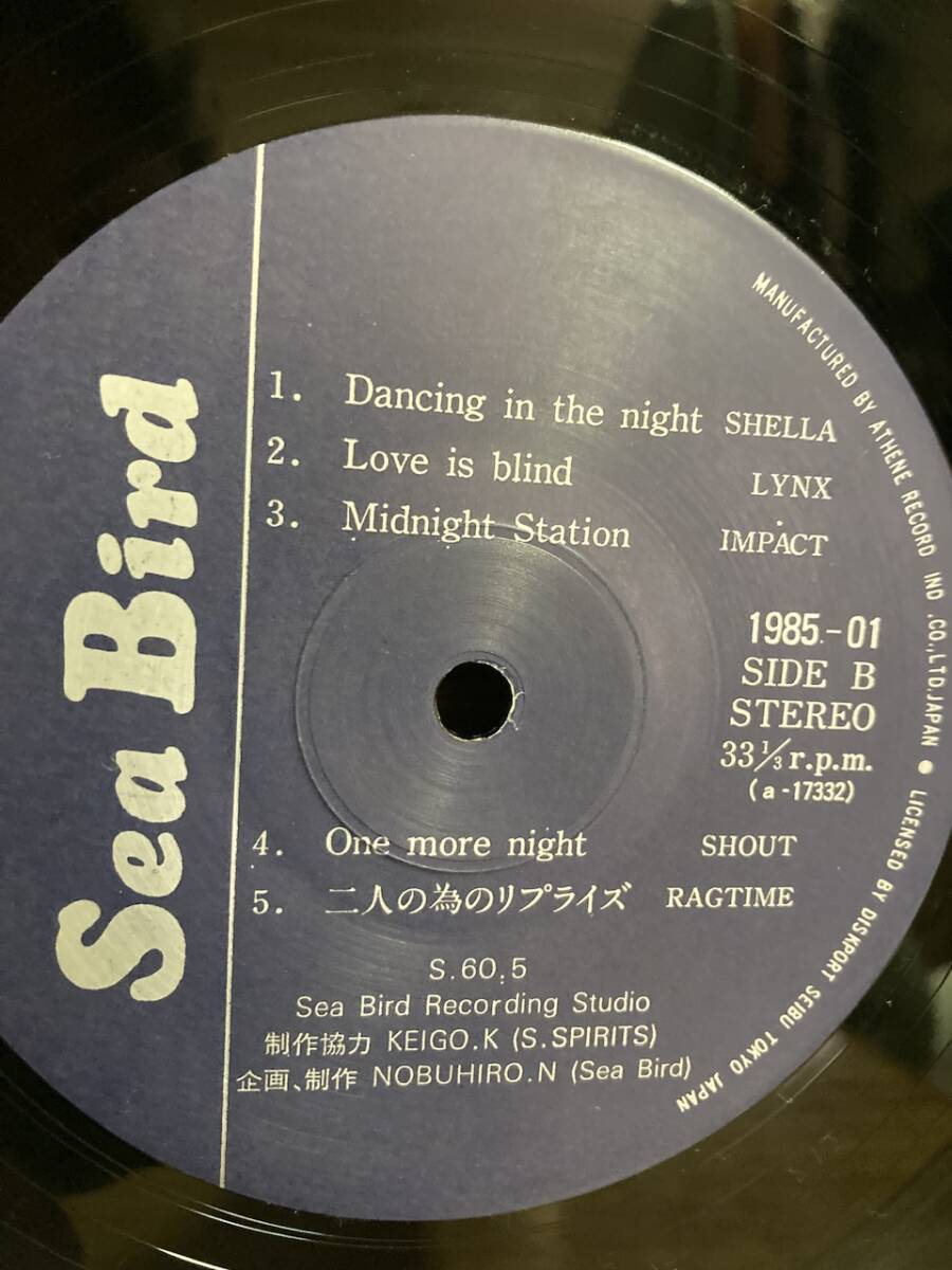 sea bird レコード　LP 1985 01 shella lynx impact shout ragtime vision works 黙示録　moving night dancing in the night _画像4