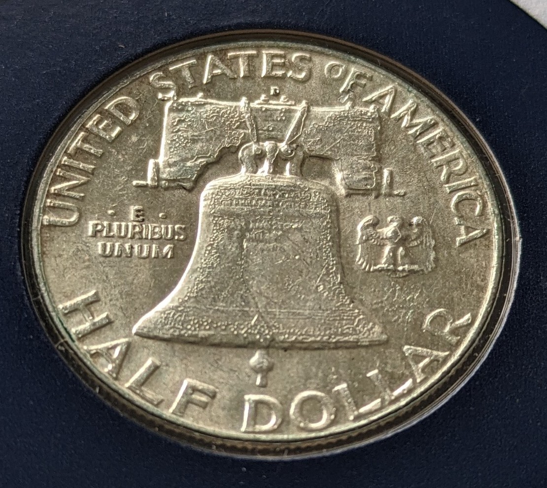 まとめて:アメリカ 1963年 ハーフダラー　50セントフランクリン / 　１９４３年　５セント　/ 銀貨　硬貨　コイン_画像3