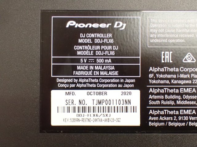 Pioneer パイオニア DDJ-FLX6 DJコントローラー 2020年製 元箱有 ◆ 6E0B5-2の画像5