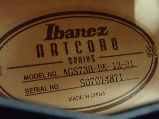 IBANEZ アイバニーズ ARTCORE AGS73B-BK-12-01 エレキギター セミアコ ハードケース付き 配送/来店引取可 ¶ 6E32C-10の画像5