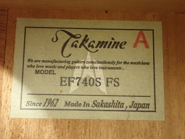 Takamine タカミネ EF740S FS アコースティックギター エレアコ ハードケース付き 配送/来店引取可 ¶ 6E32C-7の画像5