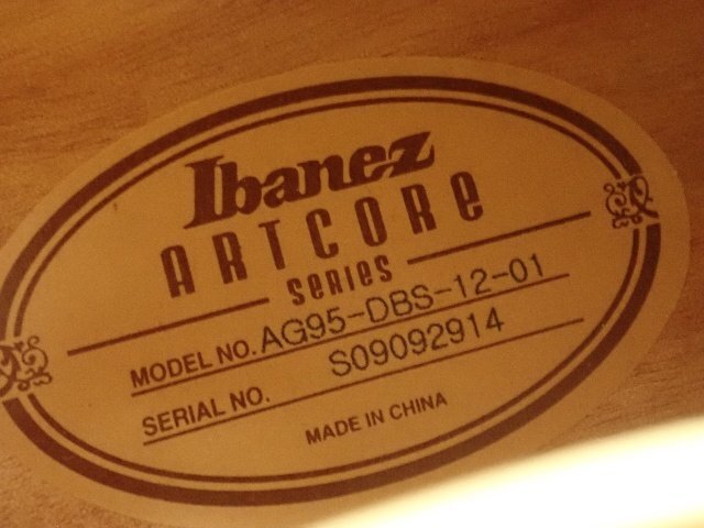 IBANEZ アイバニーズ ARTCORE AG95-DBS-12-01 エレキギター フルアコ ソフトケース付き ¶ 6E32C-11