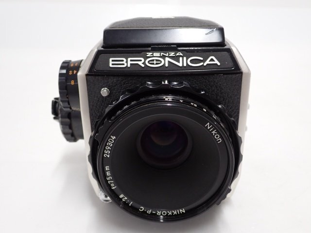 BRONICA EC + Nikon NIKKOR-P・C 75mm F2.8 ブロニカ 中判カメラ ニコン レンズ付 動作品 ∬ 6E35D-15_画像3