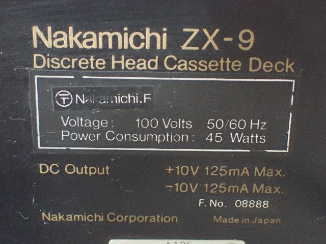 Nakamichi Nakamichi cassette deck ZX-9 * 6E42D-5