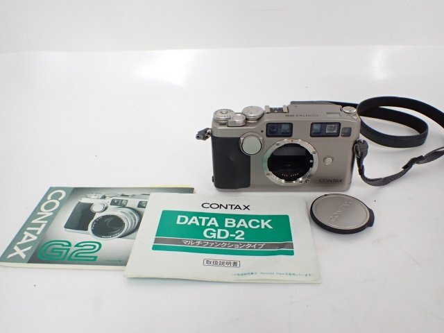 CONTAX G2 フィルムカメラ/レンジファインダーカメラボディ コンタックス GD-2 DATA BACK GD-2 説明書/ストラップ付 △ 6E493-3_画像1