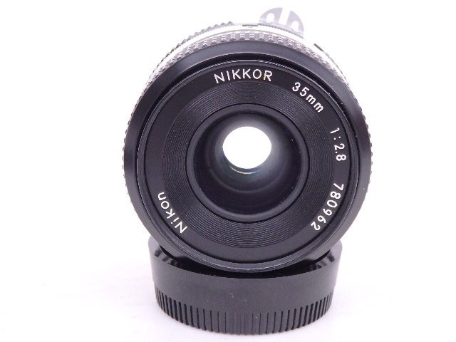 NIKON/ Nikon wide-angle single burnt point lens AI modified NIKKOR 35mm F2.8 Nikon F mount lens with a hood * 6DFAC-3