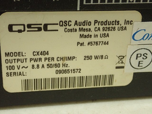 QSC CX404 4ch power amplifier (2) ¶ 6E55E-8