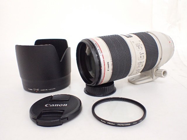 【美品】 Canon EF 70-200mm F2.8L IS II USM 大口径望遠ズームレンズ キヤノン ET-87 レンズフード付き ÷ 6DF16-2_画像1