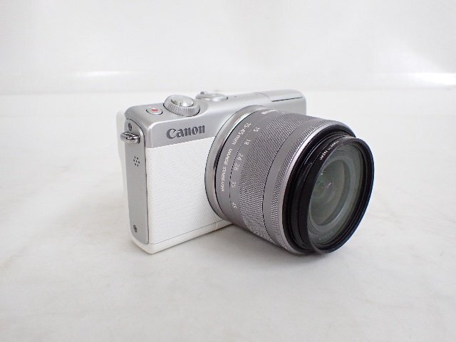Canon キャノン EOS M100 ミラーレス一眼レフカメラ EF-M 15-45mm レンズキット ホワイト ∴ 6E68E-1_画像2
