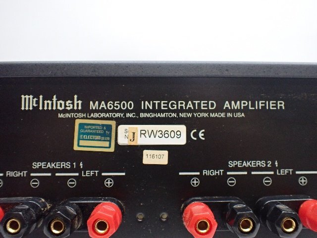 McIntosh マッキントッシュ MA6500 プリメインアンプ 説明書付 エレクトリ正規品 ∩ 6E1FA-1_画像5