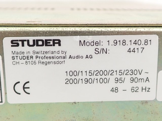 Yahoo!オークション - STUDER テレフォンハイブリッド 1.918 Yahoo!オークション - STUDER テレフォンハイブリッド 1.918