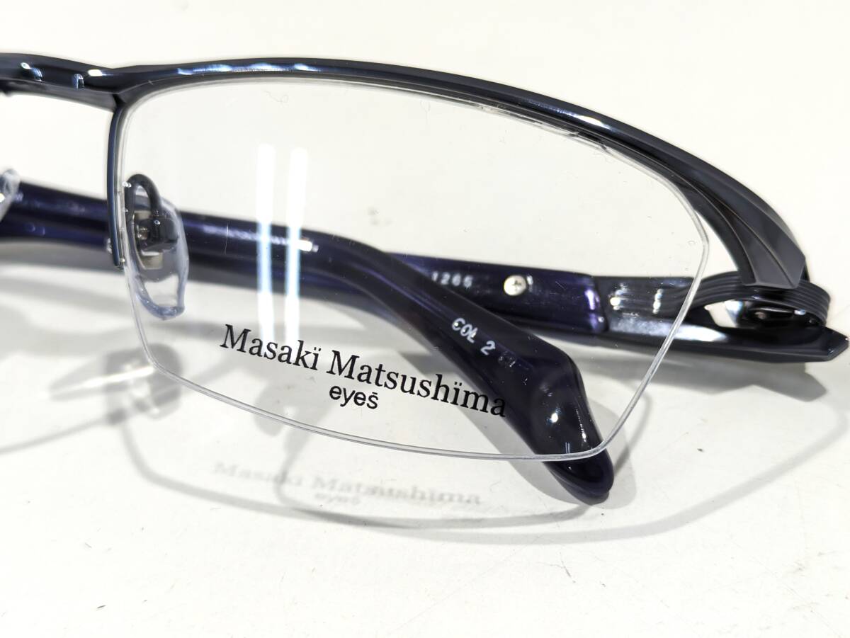  1円スタート 未使用品 マサキマツシマ Masaki Matsushima eyes フレーム MF-1265 ブルーグレー ネイビーササ ①_画像2