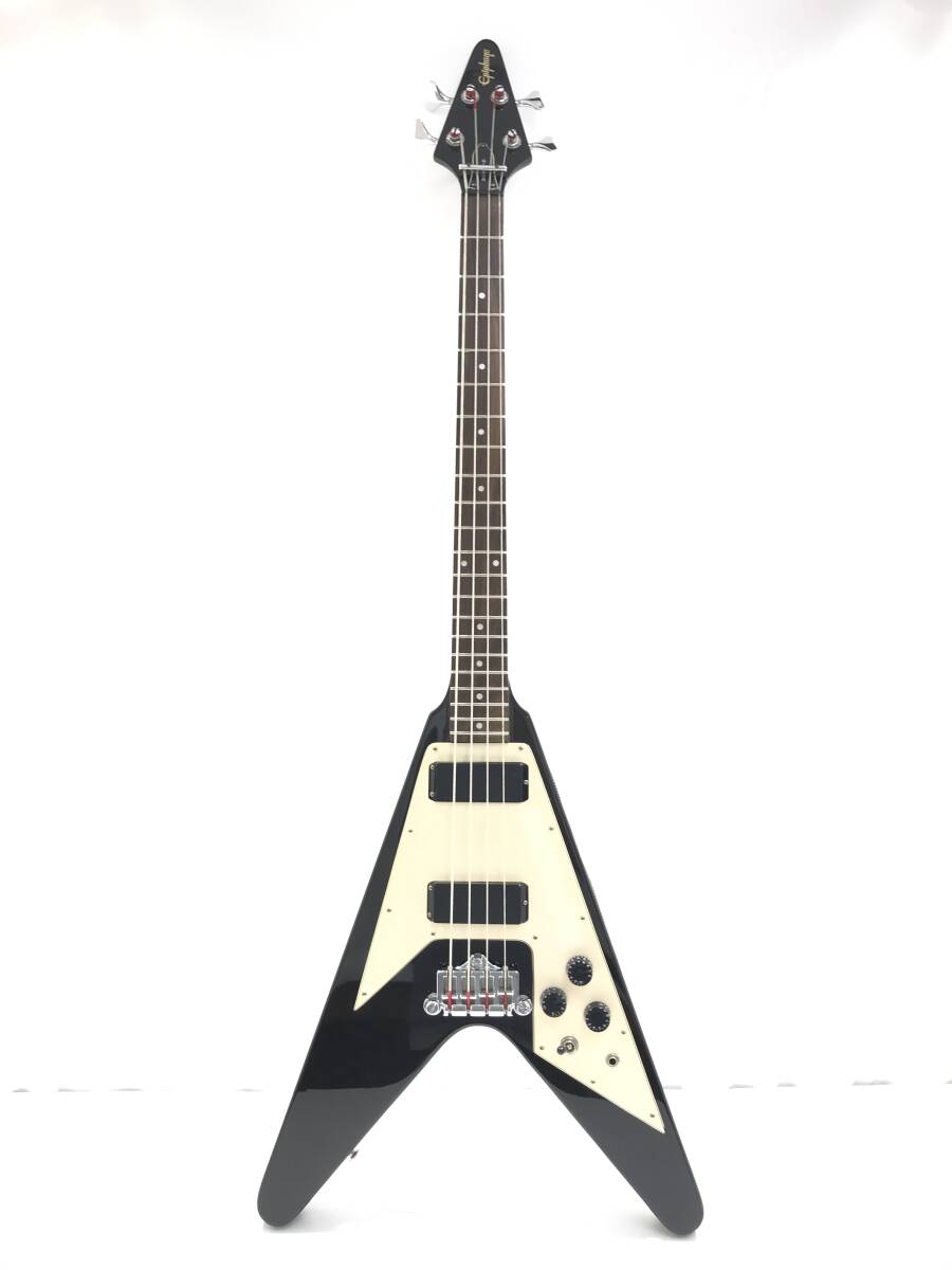 中古品 Epiphone FLYING V BASS 98年製 エピフォン フライングＶ エレキベース ソフトケース付_画像1