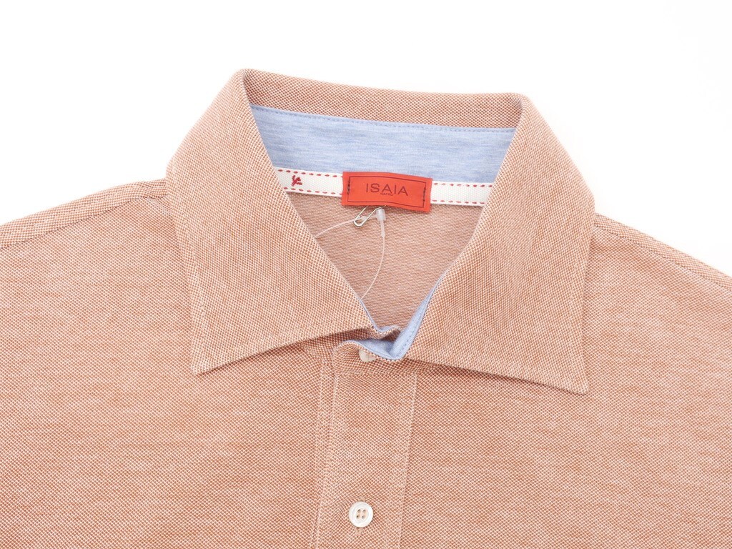 [ new goods ]i The iaISAIA cotton deer. . polo-shirt with long sleeves orange Brown [ size S]