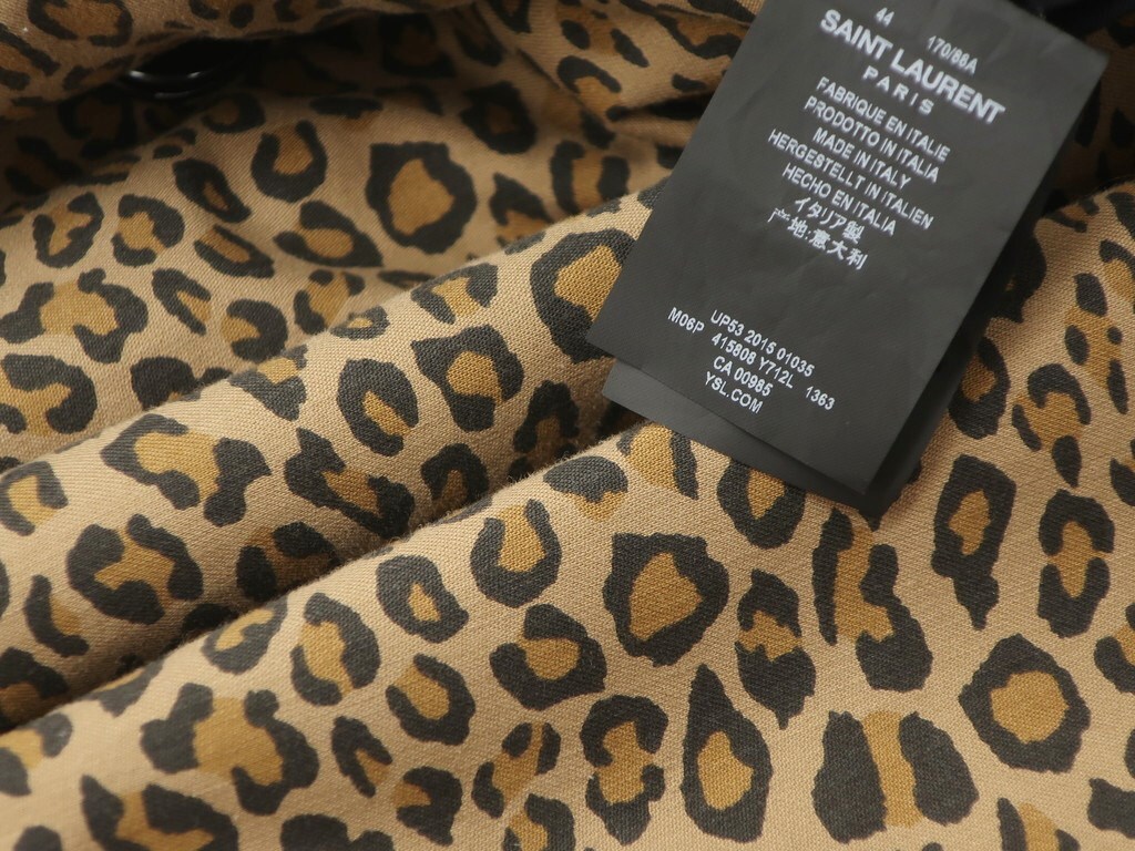 [ б/у ] солнечный rolan Париж Saint Laurent Paris Эдди период Leopard хлопок тренчкот [44]