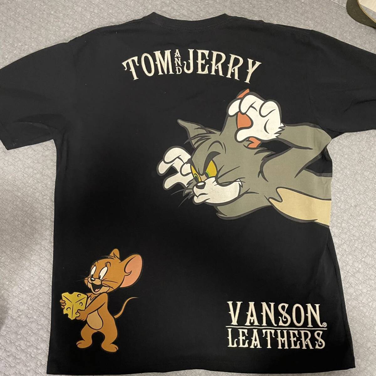 vanson トムとジェリー　tシャツ XL 黒　モーターサイクル　刺繍　tom&jerry_画像1