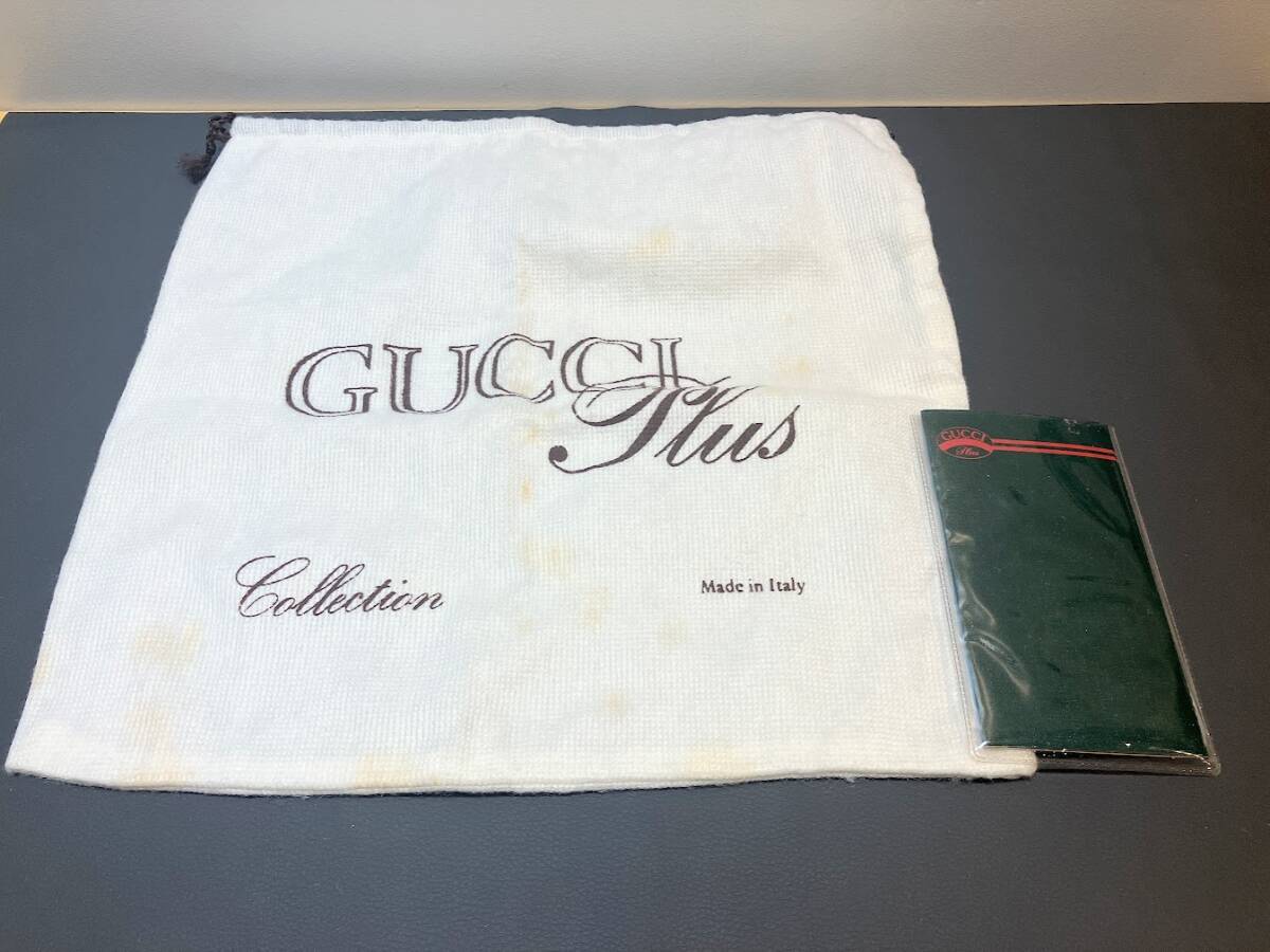 【ITCX9SMISTUS】GUCCI グッチ GGプラス ショルダーバッグ レザー ベージュ ブラウン 保証書 保存袋 ヴィンテージ_画像5