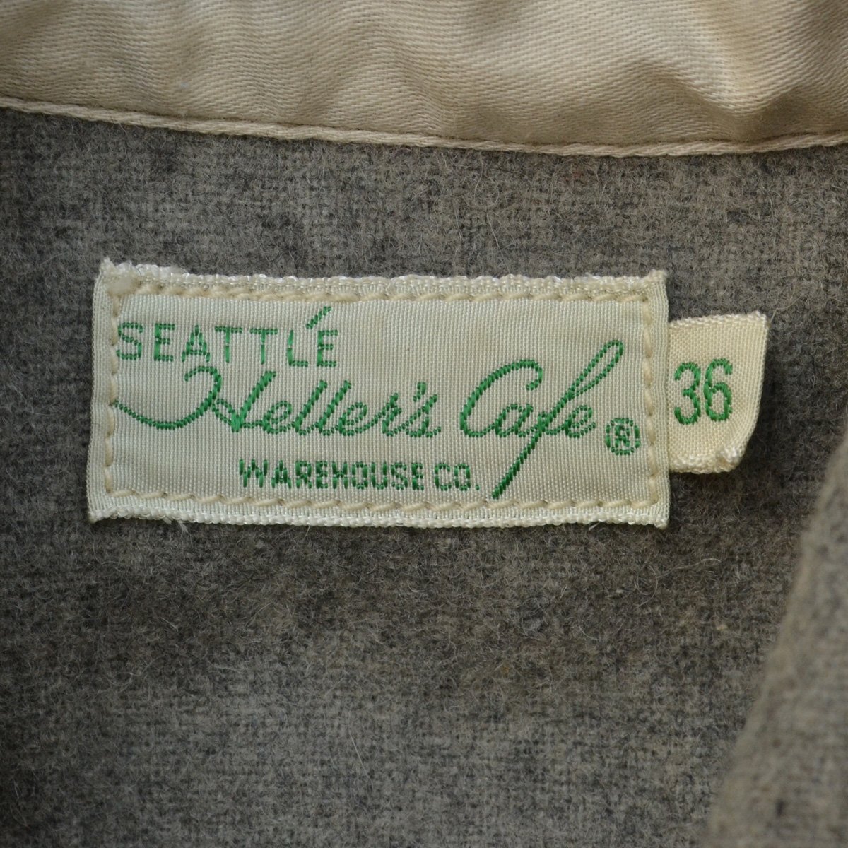 WAREHOUSE HELLER'S CAFE ウエアハウス ヘラーズカフェ ウールワークシャツ グレー 36サイズ メンズ M880035_画像3