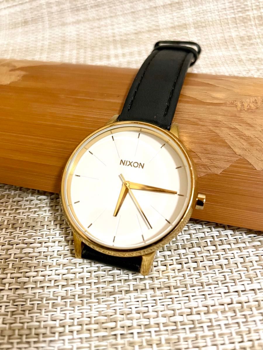 [限定特価品:ランクA-/稼働]NIXON ニクソン THE KENSINGTON/ゴールド/ホワイト/腕時計