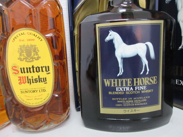 [ not yet . plug * old sake ] whisky 6 point set * WHITE HORSE EXTRA* ROBERT BROWN 760ml 2 ps * SUNTORY RESERVE 750ml 760ml etc. #36933~